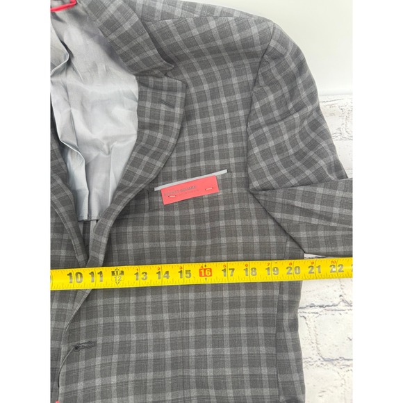 Alfani Mens 40L Slim Fit Char Ton Pld Gray Plaid Blazer Jacket Sport Coat NEW - Picture 3 of 9